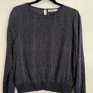 Long-Sleeve Blouse with Smocked Waist and Sleeve